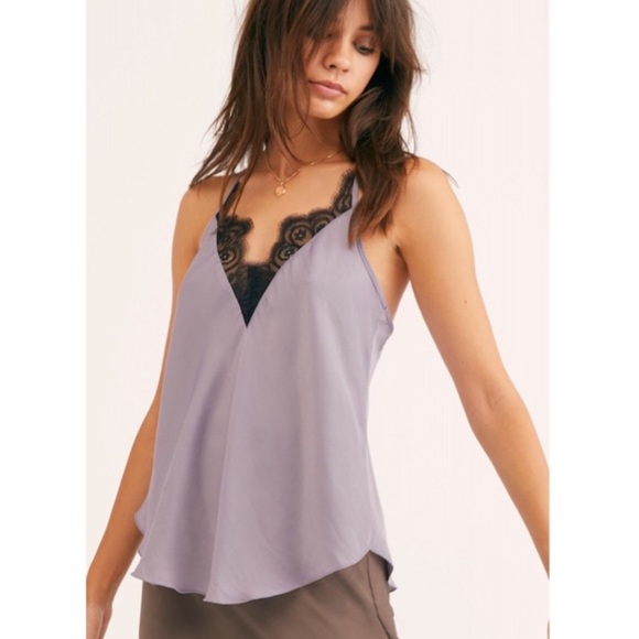 FREE PEOPLE Starlight Cami Silver Mauve Lavender - Picture 4 of 6